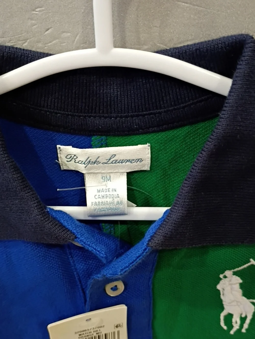 Ralph Lauren Colorblock Polo Romper - Blue, Green, Orange, Pink, White
